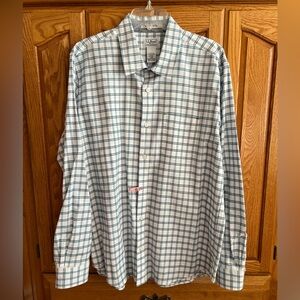 L.L.Bean Slightly Fitted Blue Plaid Men’s Long Sleeve Shirt